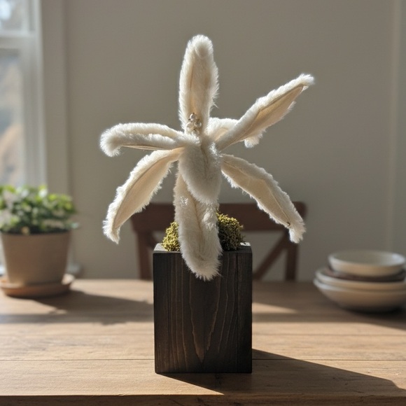 Snowy Pearl Faux Poinsetta - Picture 1 of 3